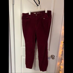 Target High Waisted Red Velvet Skinny Jeans